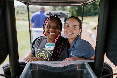 Teen girls in Golf Cart